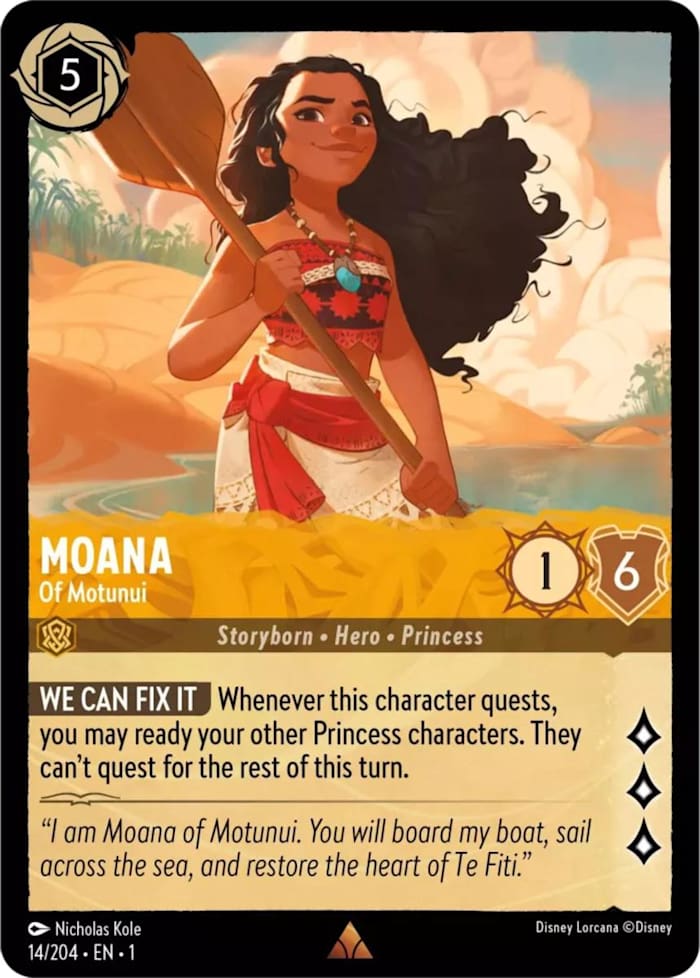 Moana lorcana card